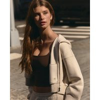 Vuori Restore Mini Full Zip Hoodie | Bone Heather | Small | Vuori Clothing (US & Canada)