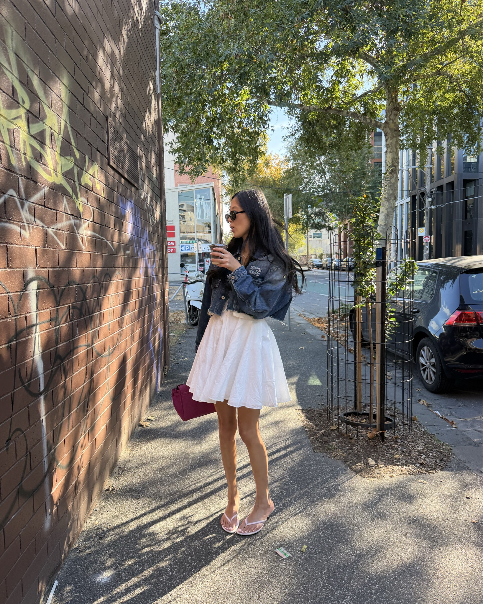 Old Zara shoes and dress (similar linked) 
Miu miu jacket 