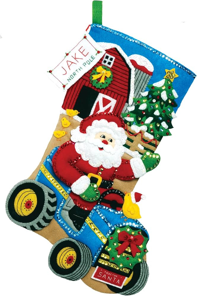 MerryStockings Felt Christmas Stocking Kit, Christmas on The Farm | Amazon (US)