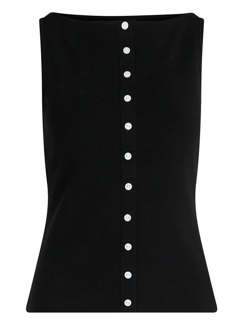 Scoop Women's Sleeveless Button Front Cardigan Sweater, Lightweight, Sizes XS-XXL | Walmart (US)