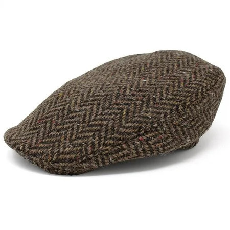 Hanna Hats Irish Tweed 100% Wool Men s Donegal Touring Flat Driving Cap Made in Ireland | Brown | Walmart (US)