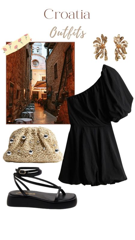 Black dress, floral earrings, straw clutch, summer outfits, vacation outfit 

#LTKFindsUnder50 #LTKStyleTip #LTKTravel