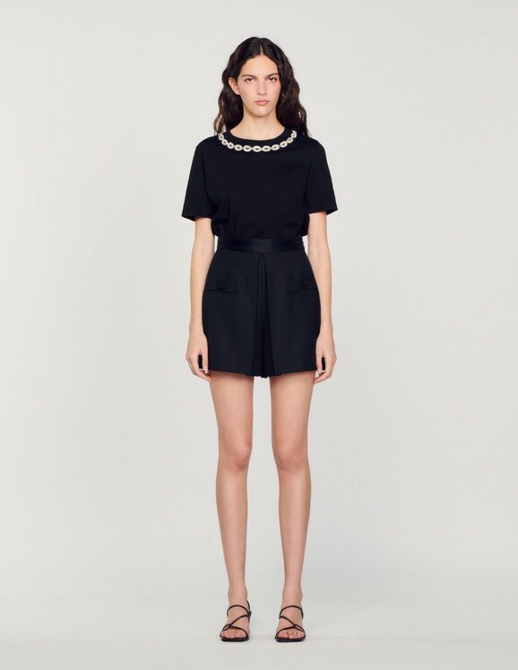 High-waisted shorts with buttons | Sandro-Paris US