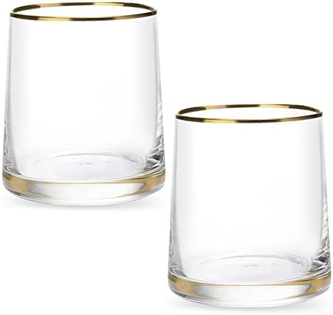 【Seudbily】Whiskey Glasses, Bar drinking glasses, Borosilicate Glass,9 oz, set of 2, Cocktail Glasses | Amazon (US)