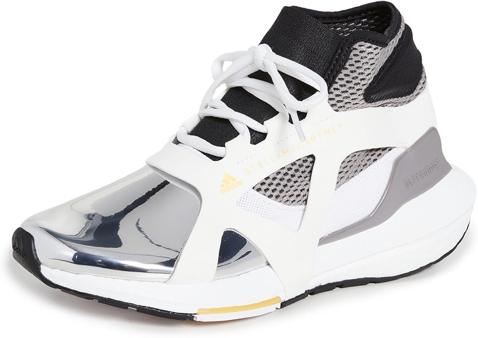 adidas by Stella McCartney Women's ASMC Ultraboost 21 Sneakers, White/Silver Metallic/EQT Yellow,... | Amazon (US)
