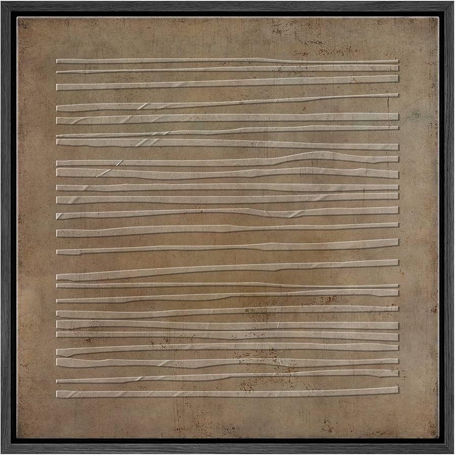 SIGNWIN Framed Canvas Print Wall Art Grunge Dark Line Art Minimal Pattern Abstract Shapes Illustr... | Amazon (US)
