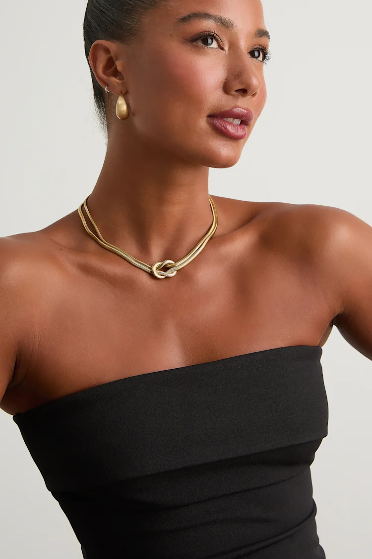 Hebah Gold Snake Chain Knotted Necklace | Lulus