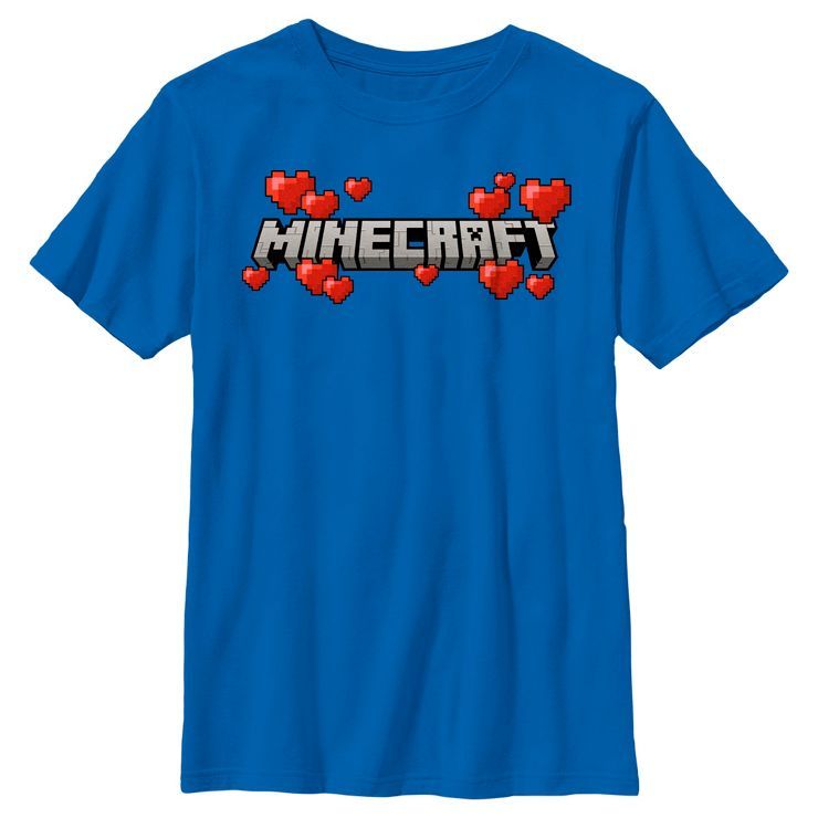 Boy's Minecraft Valentine's Day Hearts Logo T-Shirt | Target