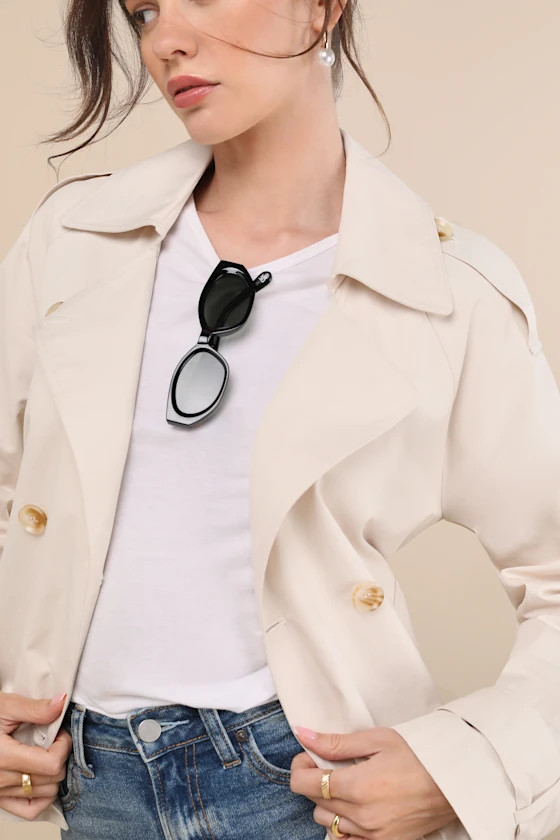 Lianna Beige Cropped Trench Coat | Lulus