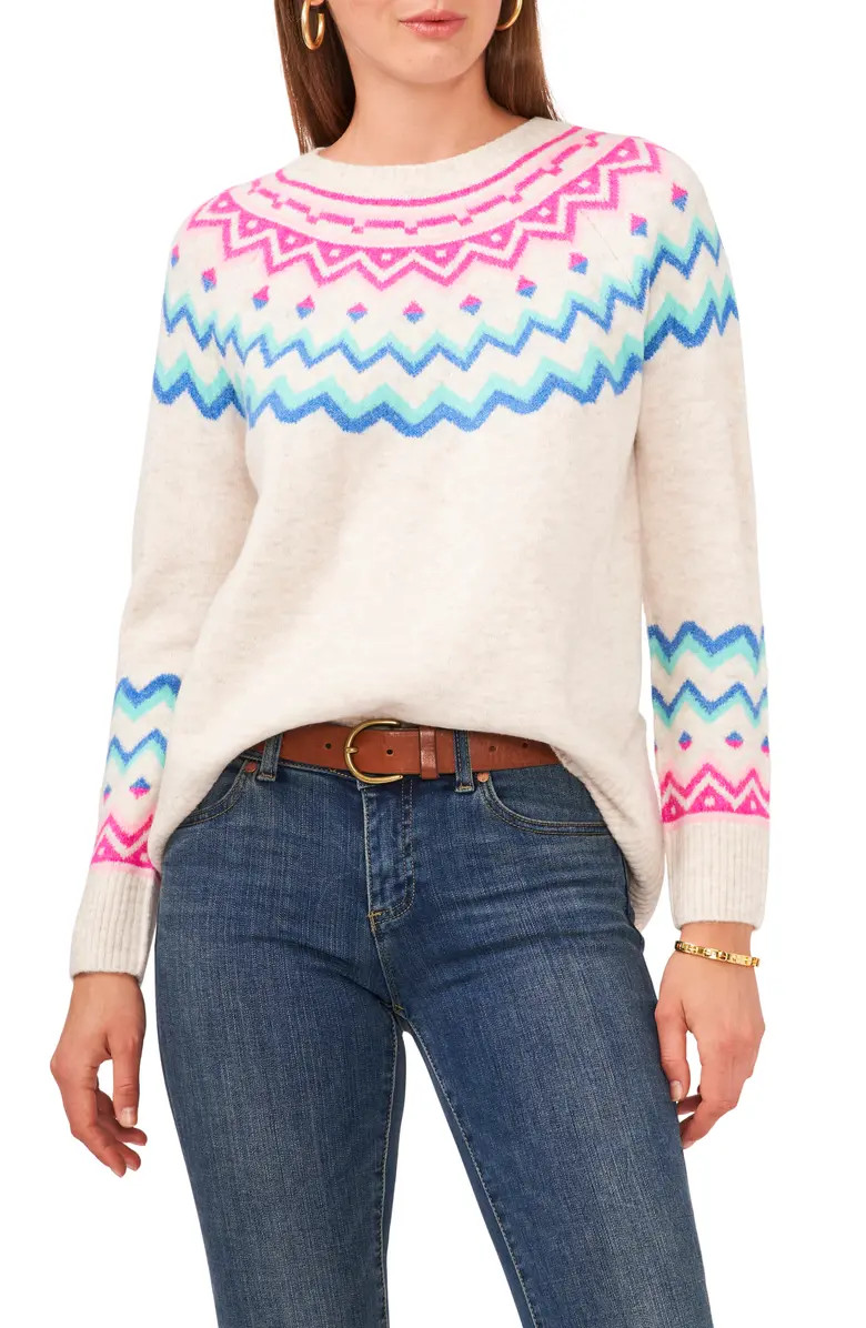 Vince Camuto Fair Isle Crewneck Sweater | Nordstrom | Nordstrom