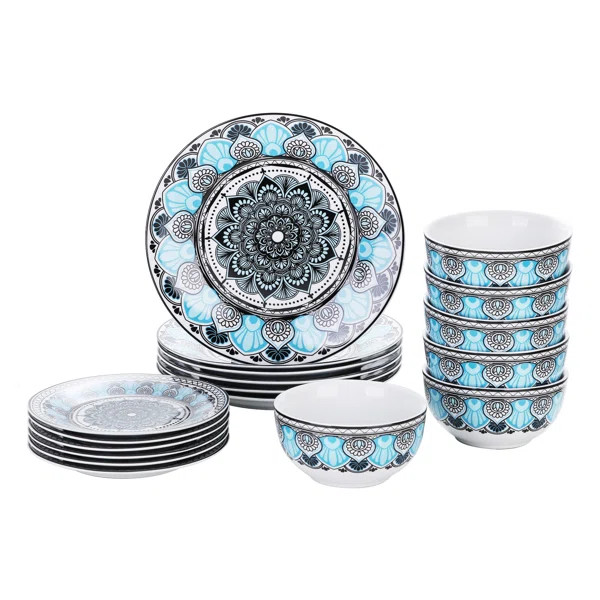 Dhramveer 18 Piece Dinnerware Set, Service for 6 | Wayfair North America