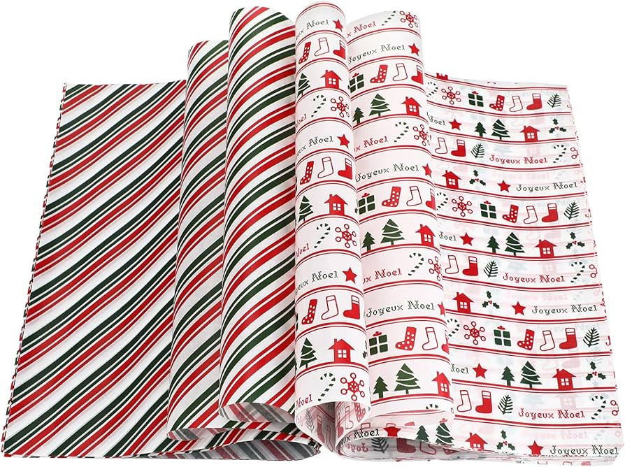 200 Pieces Christmas Wax Paper Sheets Christmas Food Basket Liners Sandwich Food Picnic Wrapping ... | Amazon (US)