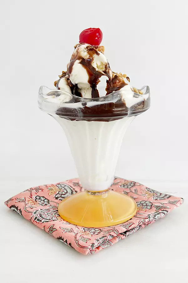 Vintage French Arcoroc Sundae Glasses in Yellow, Set of 4 | Anthropologie (US)