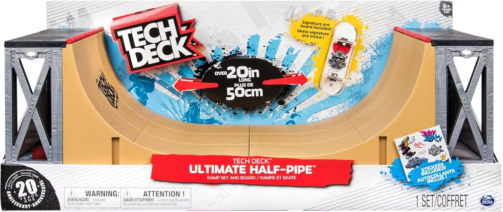 TECH DECK, Ultimate 20-Inch Half-Pipe Ramp Playset and Exclusive Primitive Pro Fingerboard, Kids ... | Amazon (US)