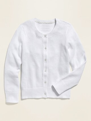 School Uniform Button-Front Cardigan for Girls | Old Navy (US)