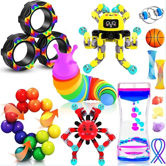 15Pack Fidget Toys Bulk for Adult Kids Age 5-7, 8-12, Sensory Autism Travel Must Have ADHD Autist... | Amazon (US)