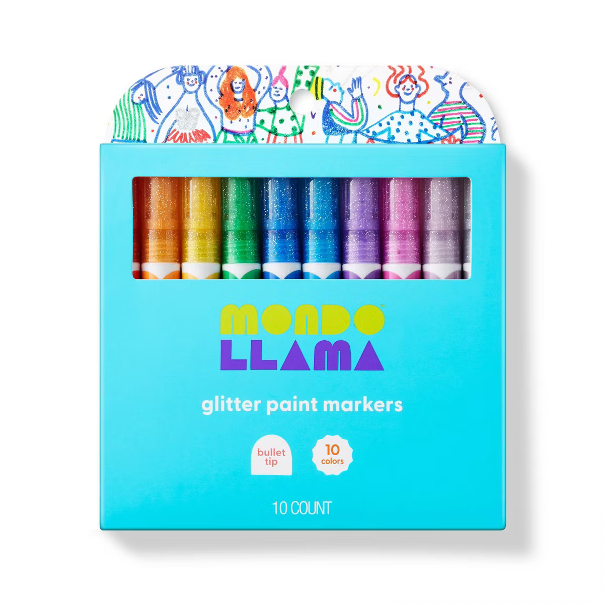 10ct Glitter Paint Markers Bullet Tip - Mondo Llama™ | Target
