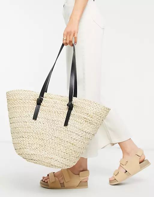 South Beach straw tote in natural | ASOS (Global)