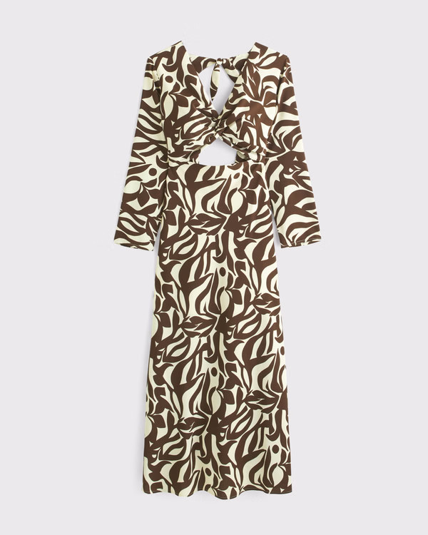 Women's Long-Sleeve Twist-Front Maxi Dress | Women's Dresses & Jumpsuits | Abercrombie.com | Abercrombie & Fitch (US)