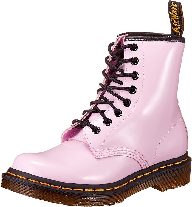 Dr. Martens Women's Lace Fashion Boot, Pale Pink Patent Lamper, 6 | Amazon (US)