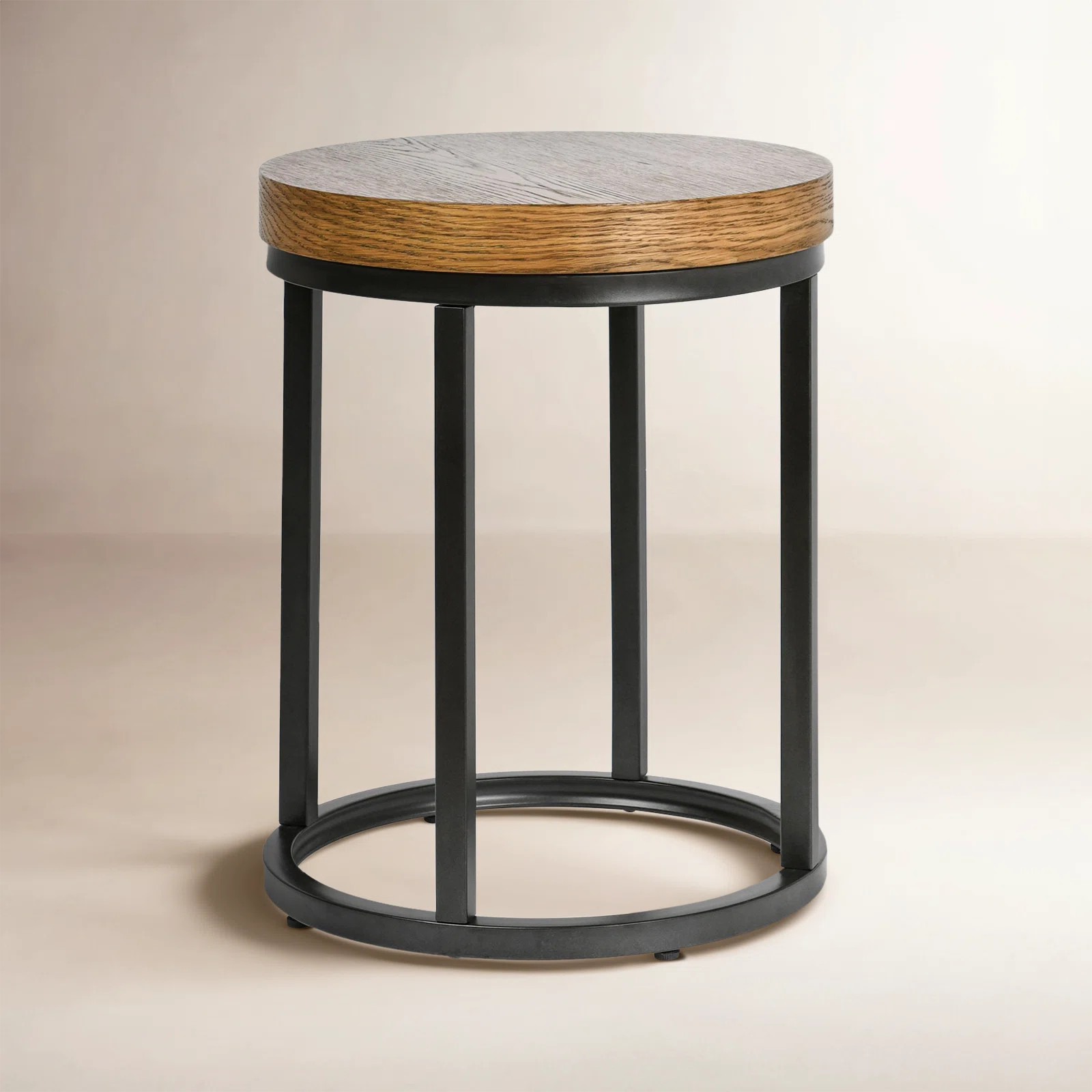 Alexios 18" Round Wood End Table Light Brown | Wayfair North America