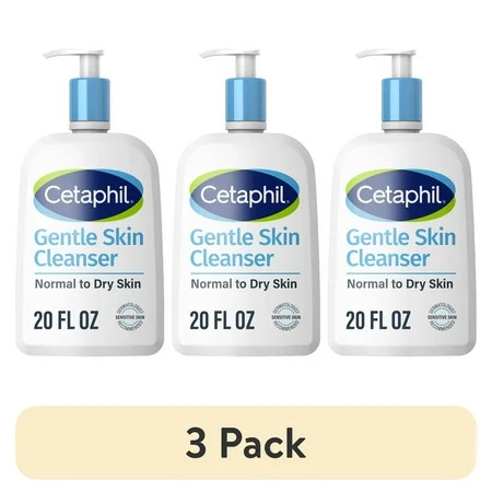 (3 pack) Cetaphil Face Wash Hydrating Gentle Skin Cleanser for Dry to Normal Sensitive Skin, 20 oz | Walmart (US)
