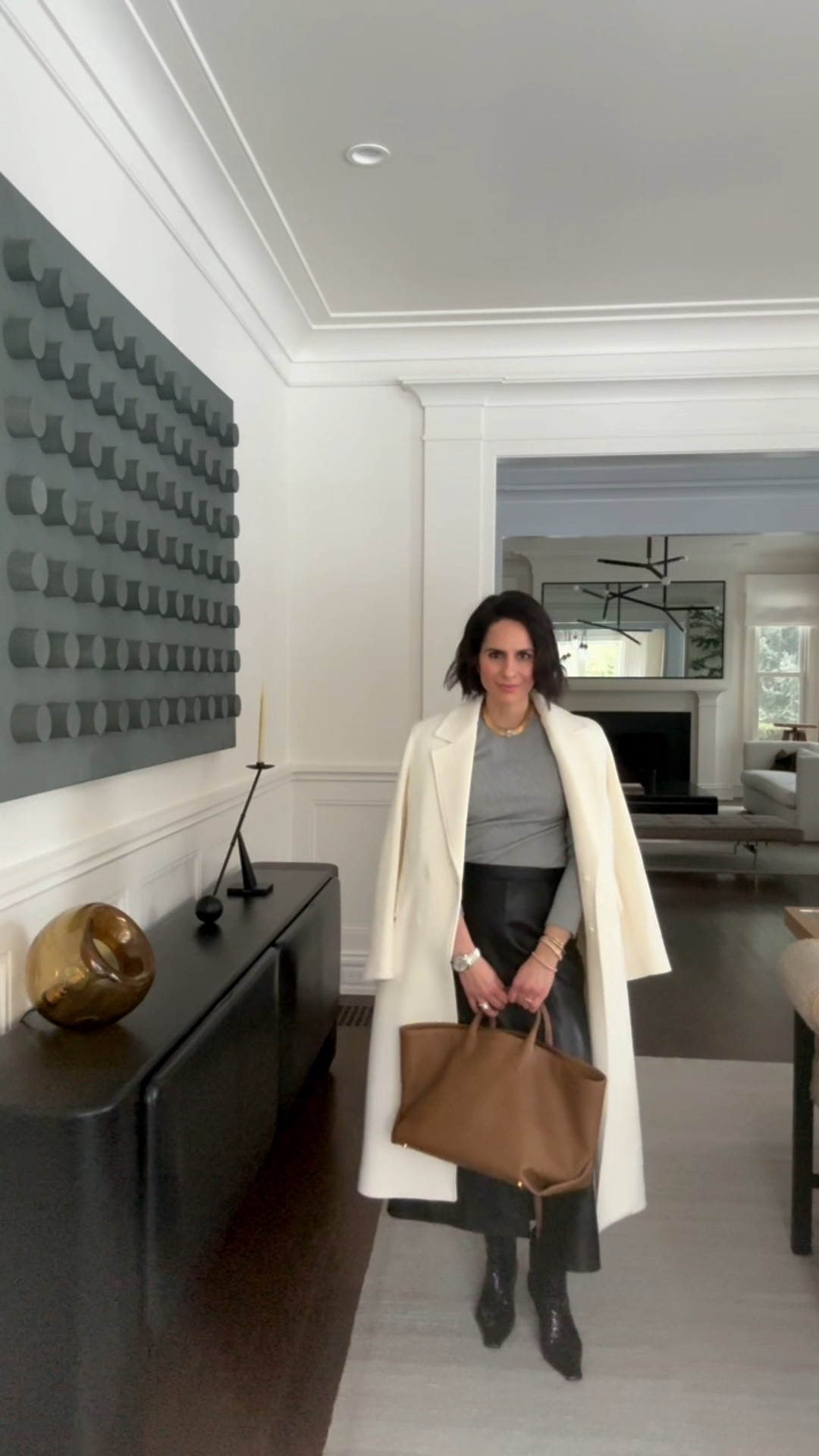 Leather, wool, & winter white felt right for my @insideedition TV shoot in the city. 🤍 

#LTKgrwm #LTKWorkwear #LTKootd
