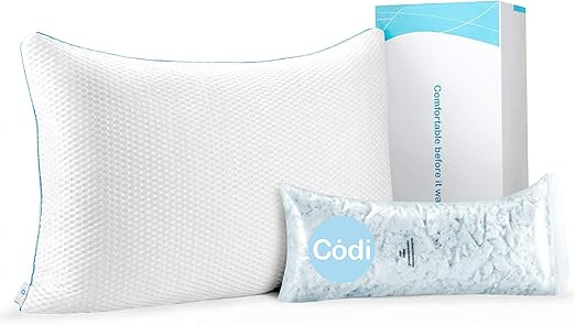 Codi Hybrid Adjustable Memory Foam Cooling Gel Pillow for Sleeping | Cool Bed Pillows for Hot Sle... | Amazon (US)