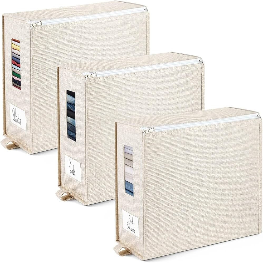 Amazon.com: Homaisson 3 Pack Bed sheet organizers and storage, Foldable Sheet Set Organizers for ... | Amazon (US)