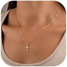 Turandoss Mothers Day Gifts for Mom Daughter Gold Cross Necklace for Women Girls, Dainty 14K Gold... | Amazon (US)
