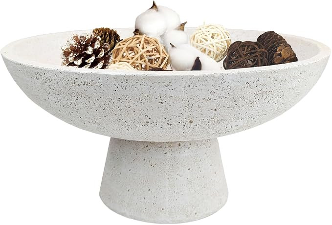 Large Decorative Fruit Bowl - Modern Handcrafted Resin Pedestal Bowl for Kitchen Counter, Entrywa... | Amazon (US)