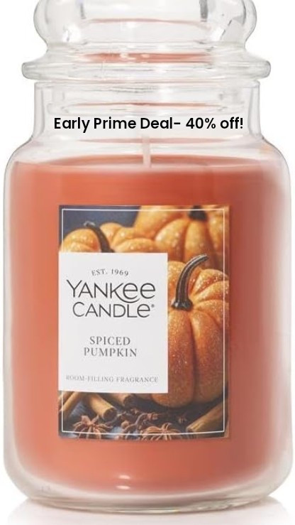 Now is the time to stock up on seasonal candles! The large Yankee Candles are 40% off - early prime deal! There’s a variety of scents - we just ordered the spiced pumpkin and apple pumpkin!

#LTKHome #LTKSaleAlert #LTKSeasonal