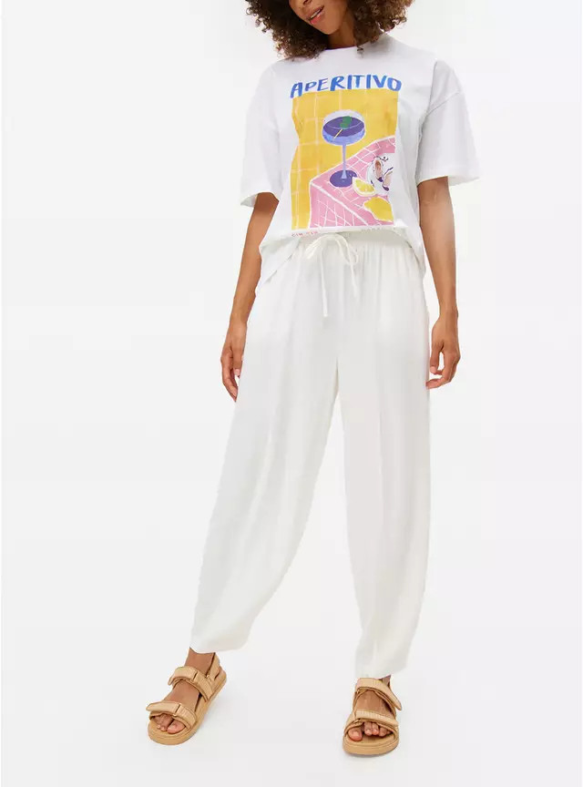 White Linen Barrel Trousers 14 | Tu Clothing