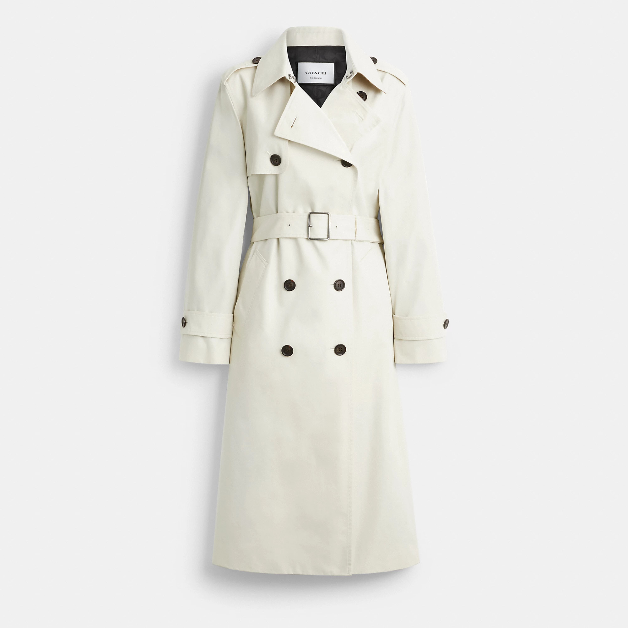 Coach Outlet Long Trench - Women's Jackets - Beige, Size: Large | Coach Outlet US
