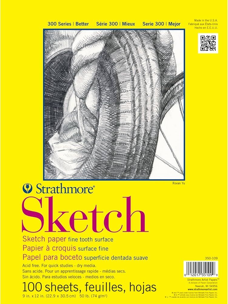 Strathmore 300 Series Sketch Pad, 9x12 inch, 100 Sheets, Glue Bound - Artist Sketchbook for Drawi... | Amazon (US)