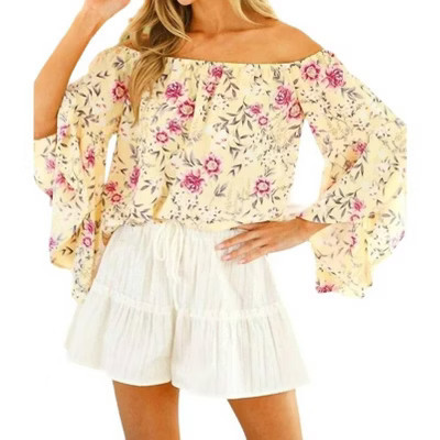 Women's Floral Off Shoulder Top with Bell Sleeves - Vine & Love S | Target
