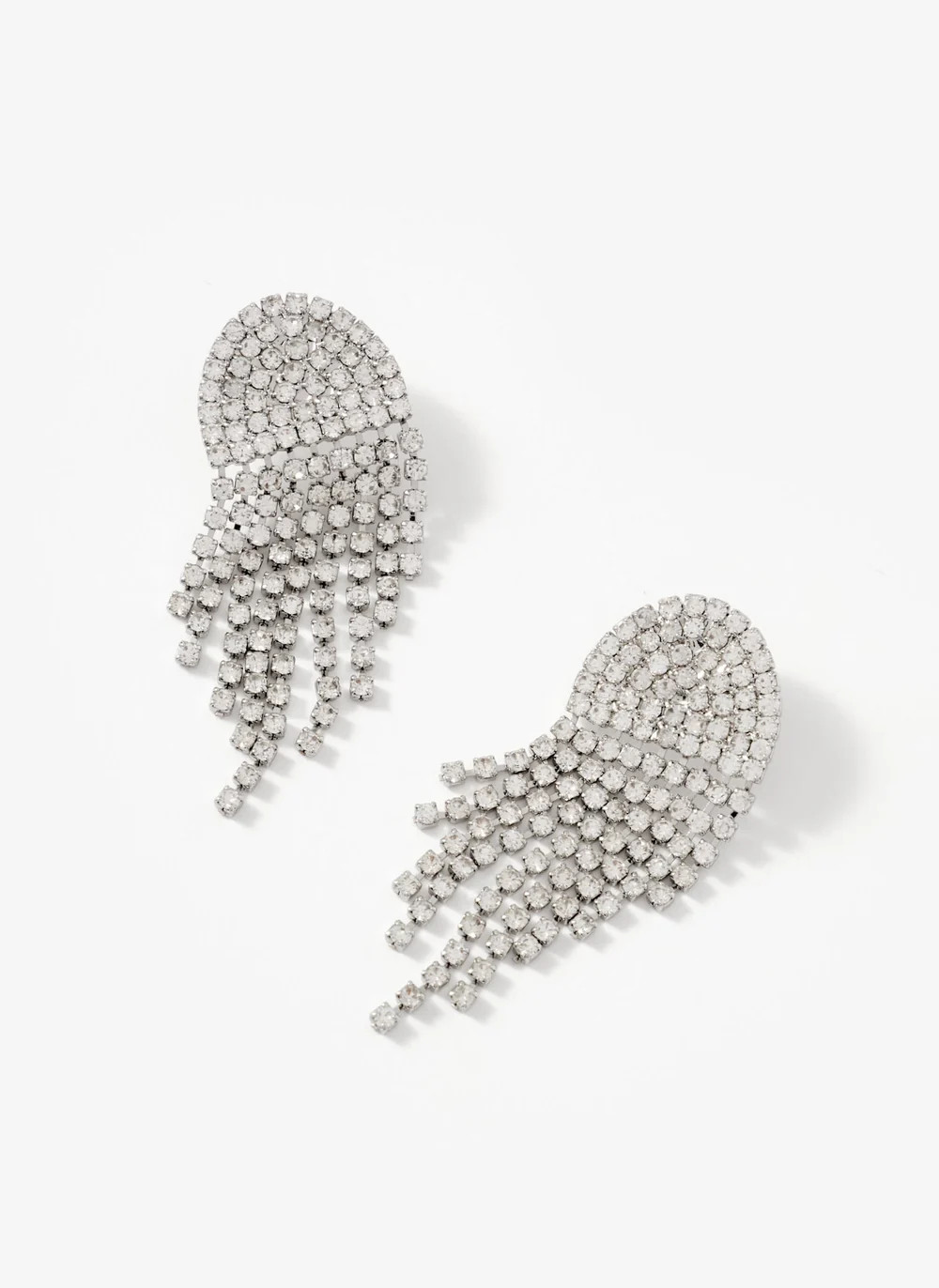 Silver Tone Crystal Fringe Earrings | Mint Velvet