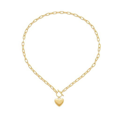 Rebinra Heart Necklaces for Women, 14K Gold Plated Heart Pendant Necklaces for Women Trendy Heart Locket Chunky Gold Necklace Dainty Gold Chain Necklace Jewelry Christmas Birthday Gifts for Women | Amazon (US)