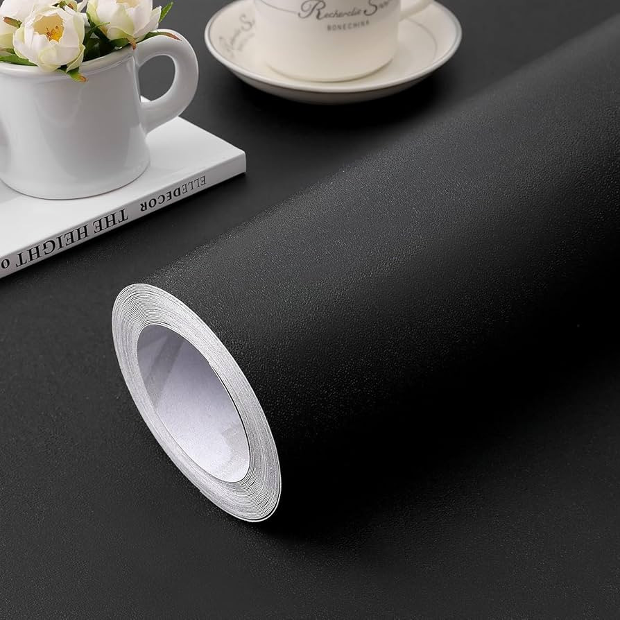 practicalWs Peel and Stick Wallpaper 15.7" x 118" Black Contact Paper for Cabinets and Drawers Re... | Amazon (US)