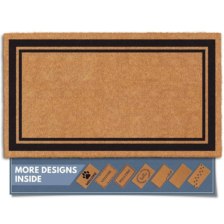 Barnyard Designs Natural Coco Coir Heavy Duty Backing Doormat - Large Cute Non-Slip Front Door We... | Amazon (US)