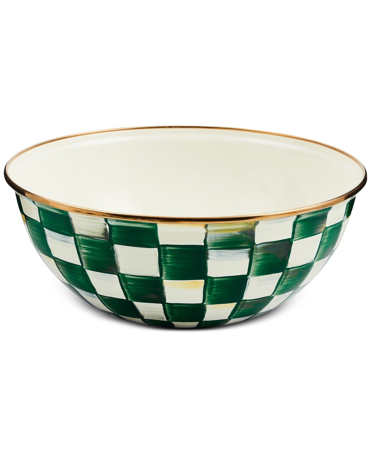 MacKenzie-Childs Emerald Check Medium Everyday Bowl, 80-oz. - Emerald | Macy's