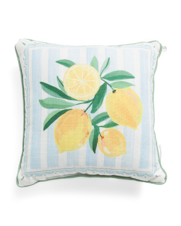 14x14 Baya Lemon Stripe Indoor Outdoor Pillow | Polyester | Marshalls
