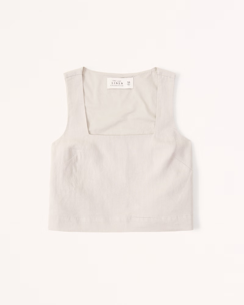 Premium Linen Squareneck Set Top | Abercrombie & Fitch (US)