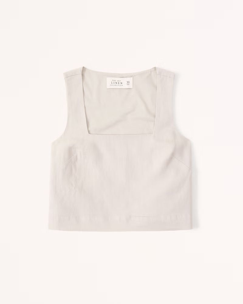 Premium Linen Squareneck Set Top | Abercrombie & Fitch (US)