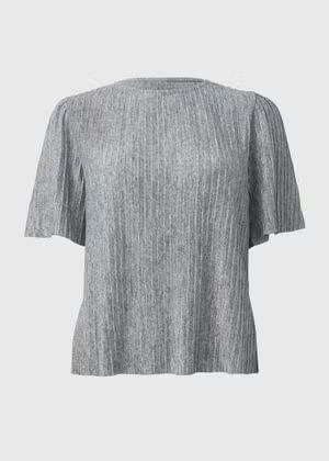 Grey Pleated Short Sleeve Top - Size 8 | Matalan (UK)