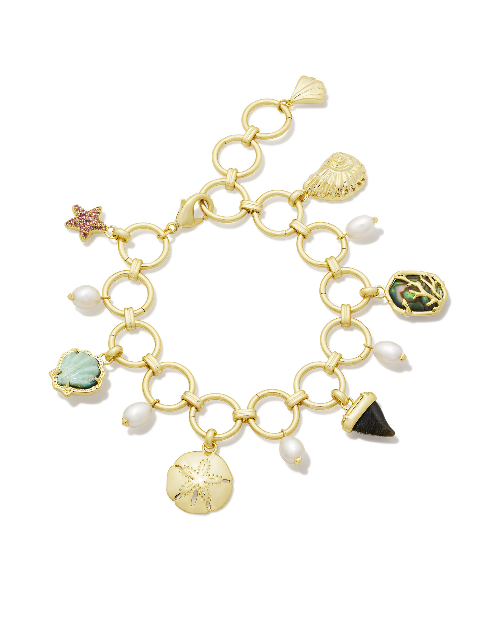 Brynne Gold Shell Charm Bracelet in Multi Mix | Kendra Scott