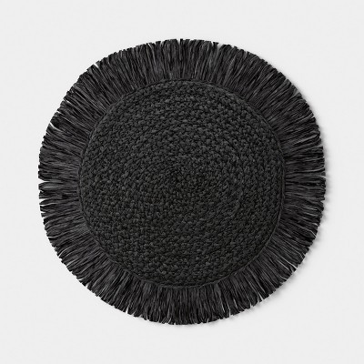 Natural Woven Fringe Placemat Black - Threshold™ | Target