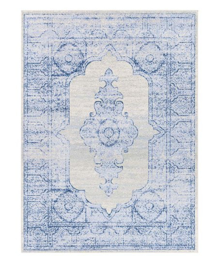 Pale Blue & Gray Medallion Harput Rug | Zulily