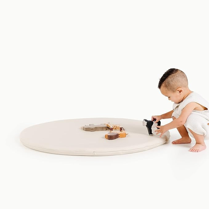 Baby Play Mat - Premium Padded Round Floor Mat by Gathre, Wipeable & Water Resistant Play Pad for... | Amazon (US)