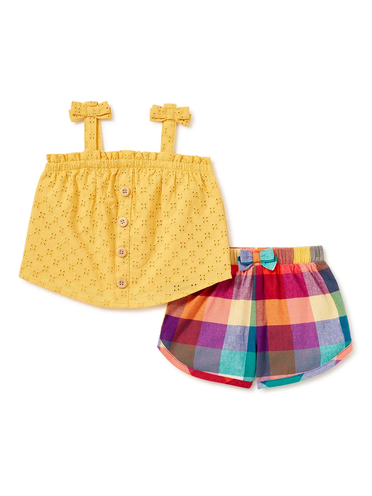 Wonder Nation Baby & Toddler Girls' Tank Top and Shorts Set, Sizes 12M-5T | Walmart (US)
